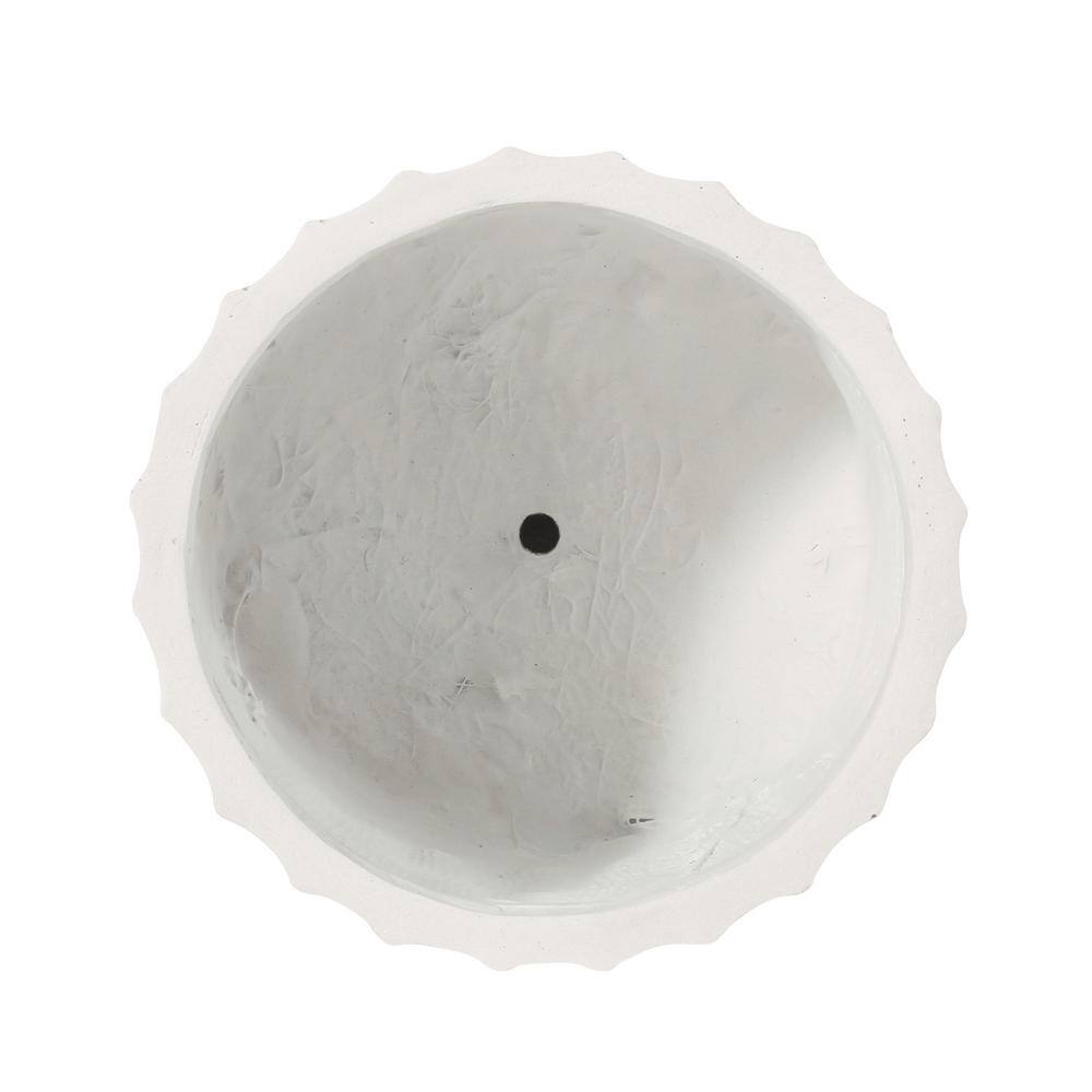 Morelos 13 in. W x 12.5 in. H Antique White Concrete Outdoor Patio Lightweight Planter Decorative Pots - Hercitys