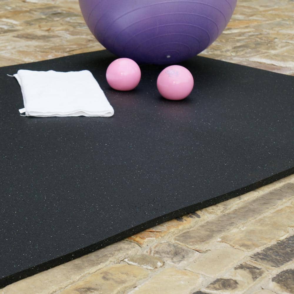 Shark Tooth 3/4 in. T x 2 ft. W x 3 ft. L Black Heavy Duty Rubber Flooring Mat - Hercitys
