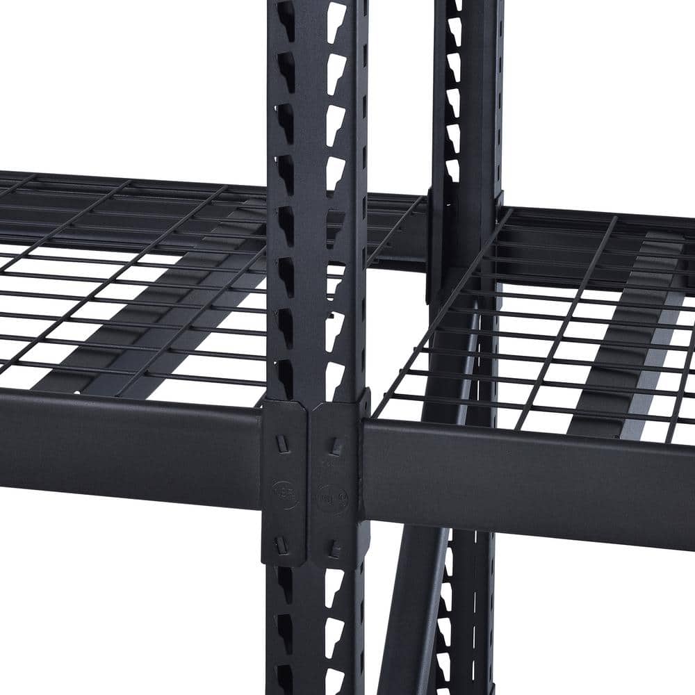 Steel Welded Frame for Shelving Rack in Black (72 in. H x 1.5 in. W x 24 in. D) - Hercitys