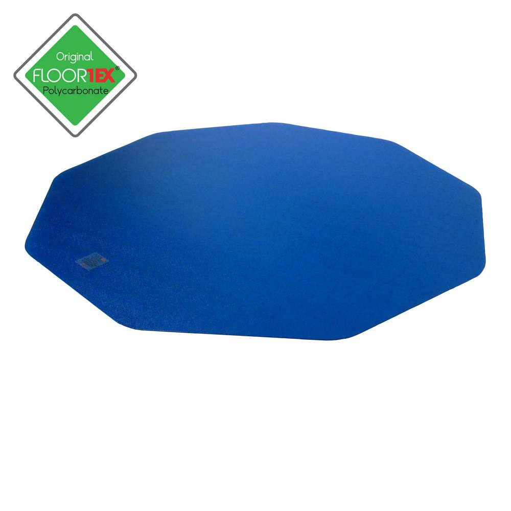 9Mat Blue 38 in. x 39 in. Polycarbonate 9 Sided Indoor Gaming Chair Mat for Hard Floor - Hercitys