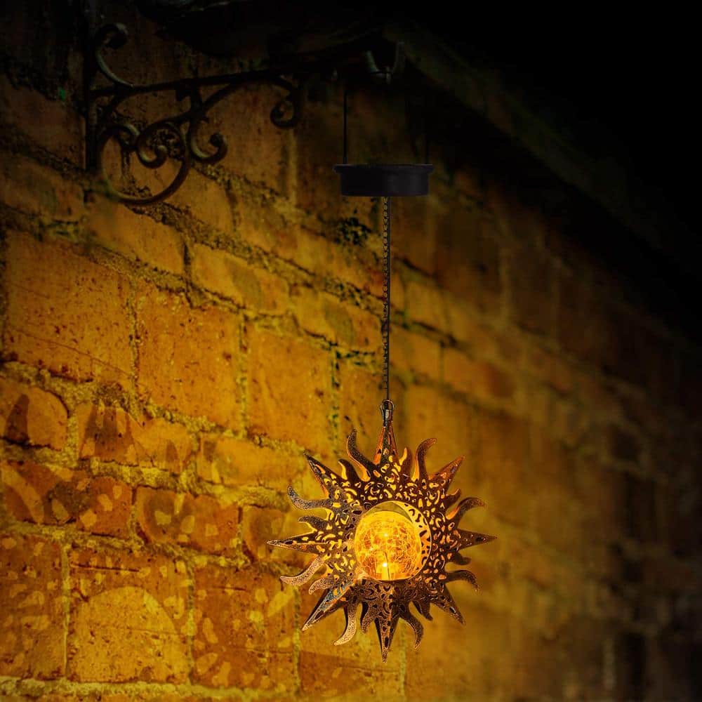 Solar Lights Outdoor Garden Decor Hanging Lanterns Decoration Metal Sunflower Gifts Waterproof - Hercitys