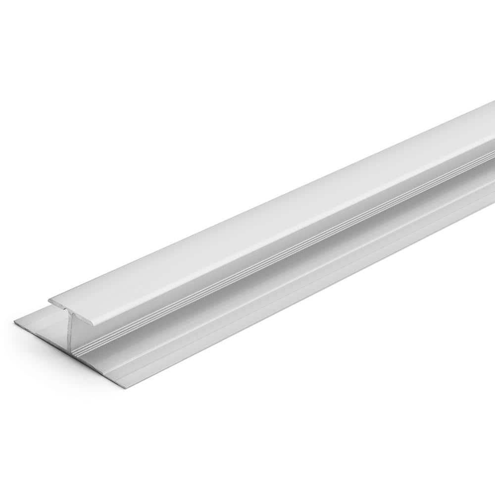 Satin Silver 5.5mm x 84 in. Aluminum T-Mold Floor Transition Strip - Hercitys