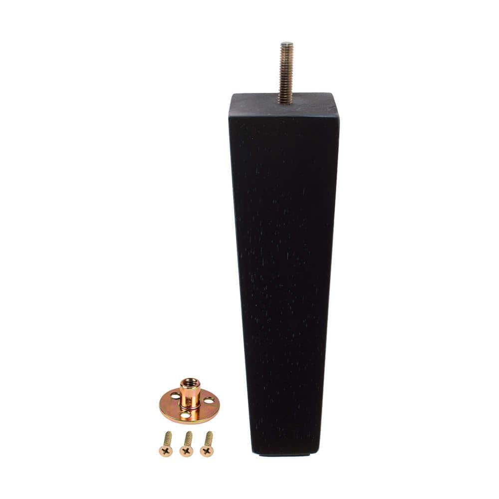 8 in. x 2-1/4 in. Mid-Century Espresso Hardwood Square Taper Leg - Hercitys