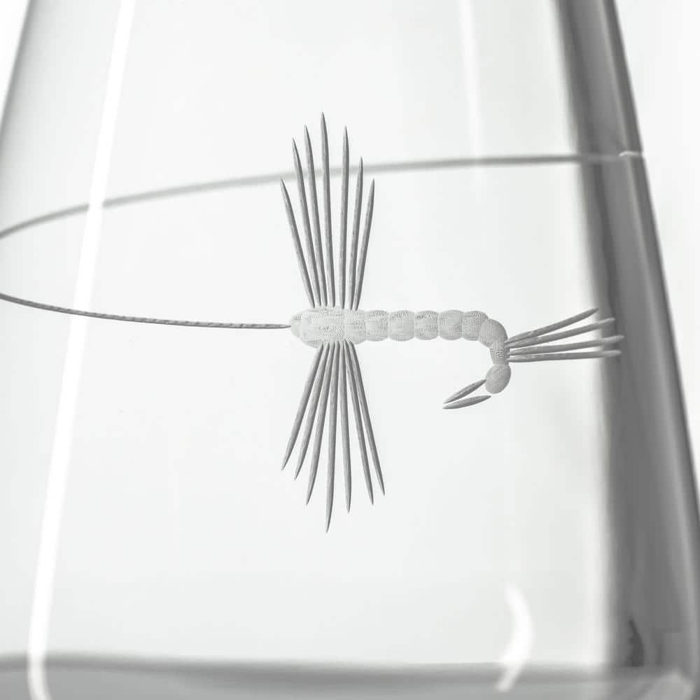 Fly Fishing 18 oz. Stemless Wine Tumbler Glasses – Set of 2 - Hercitys