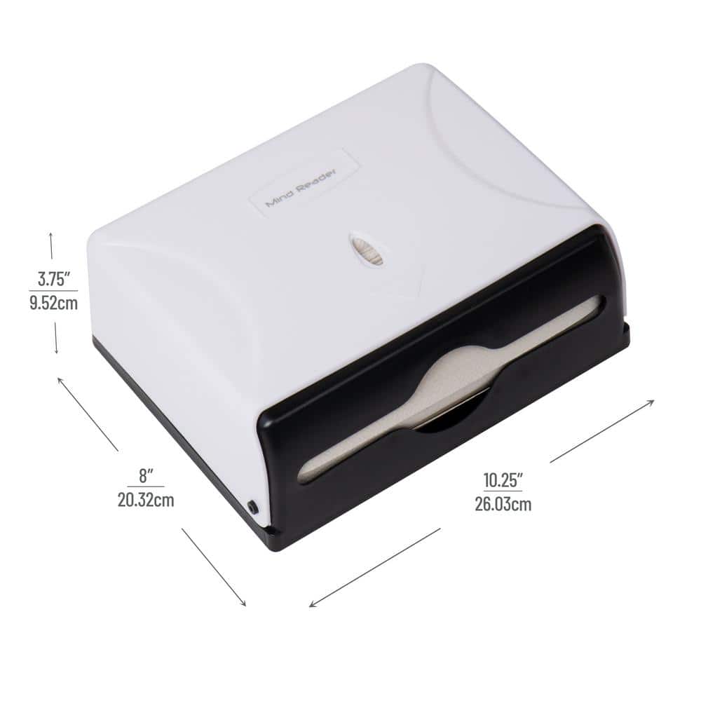 Wall Mount White Paper Towel Tri-Fold Towel Dispenser 10.25 in. L x 3.75 in. W x 8 in. H - Hercitys