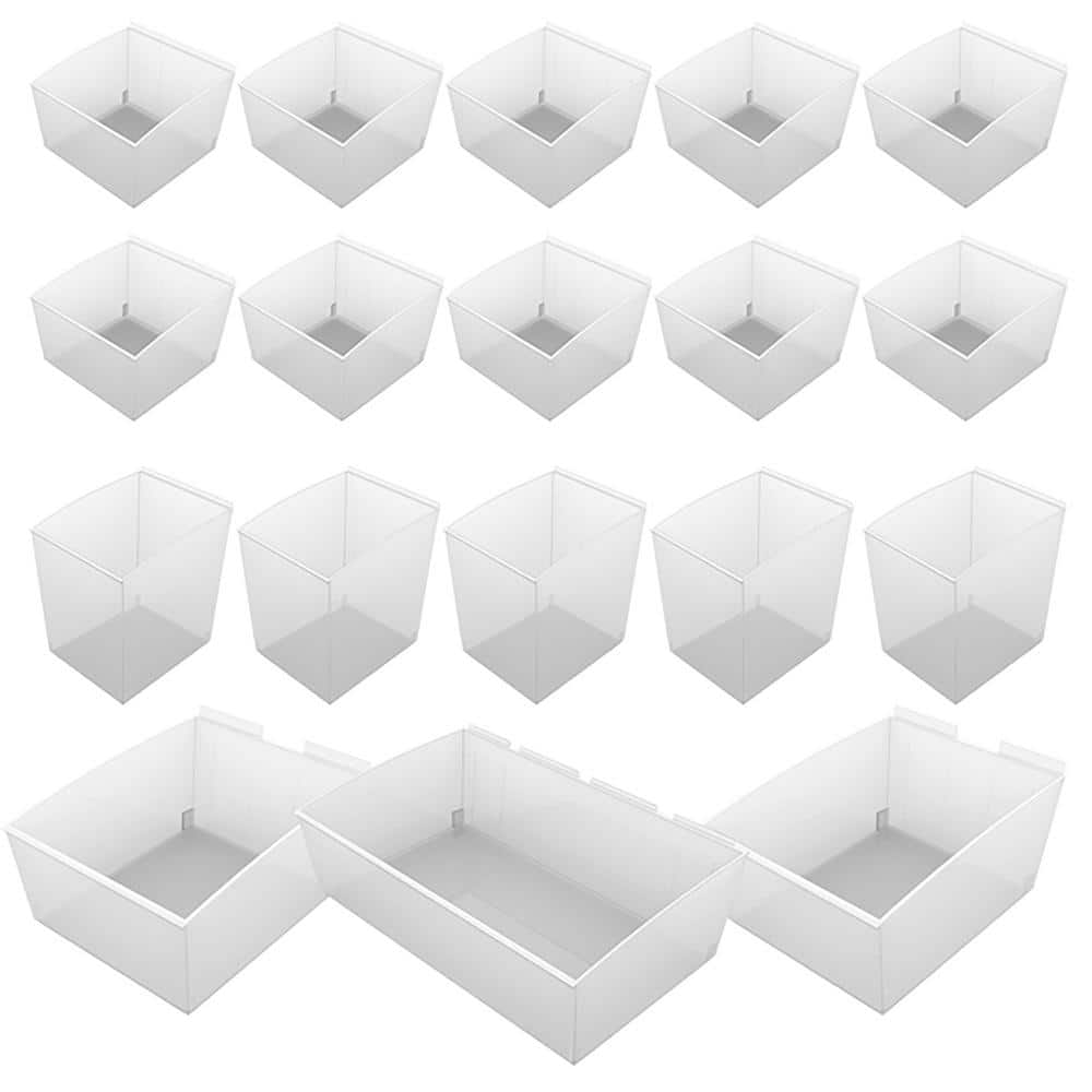 Probin Slatwall Clear Storage Bin Kit (18-Pack) - Hercitys
