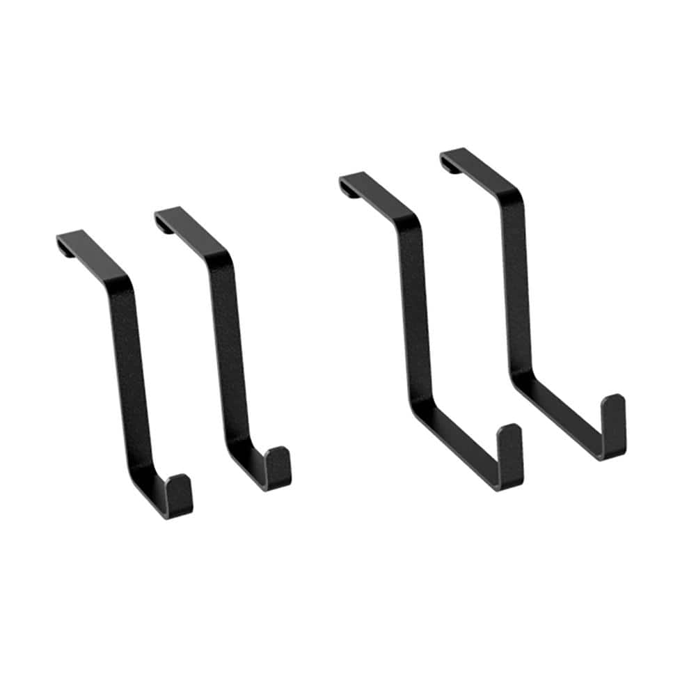 VersaRac Multi-Pack Hanging Hooks Black (2x 4in hooks, 2x 8in hooks) - Hercitys