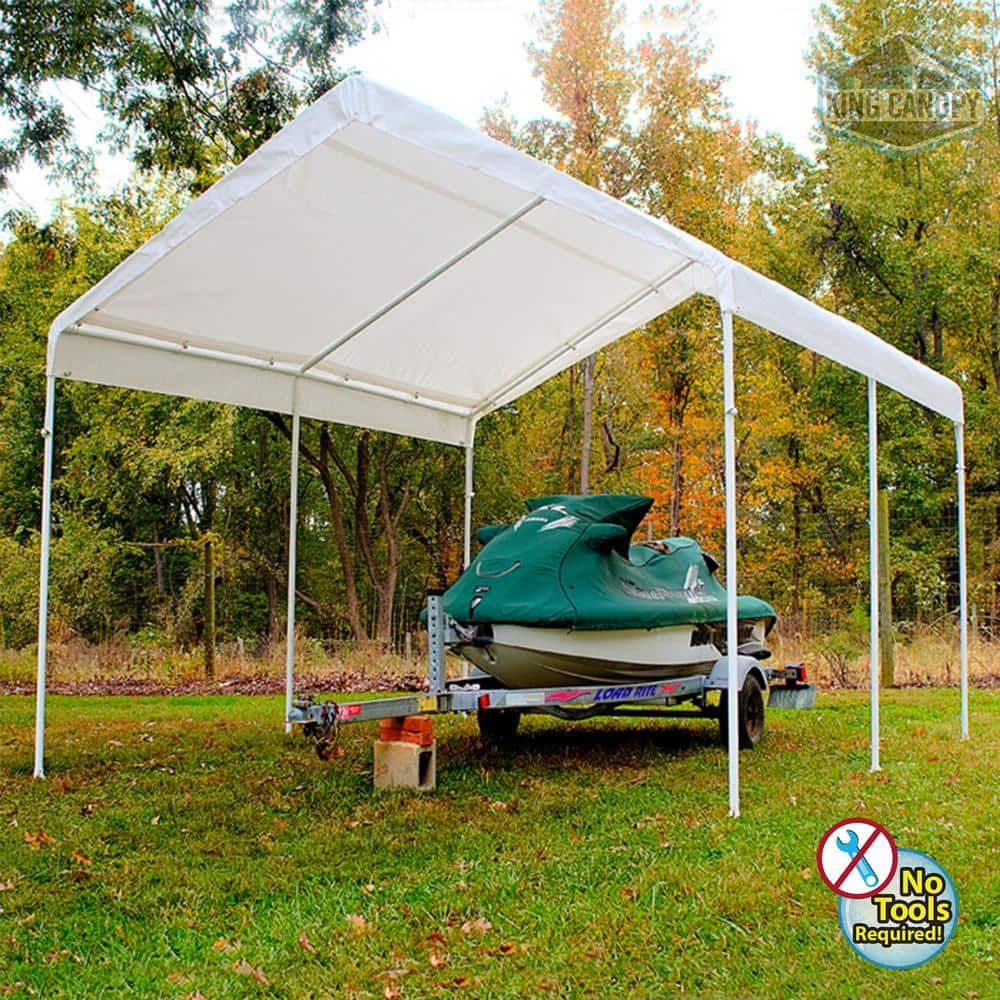Universal Canopy 10ft. by 13ft., 1 3/8in. Steel Frame, 6 Leg, White, C61013PC - Hercitys
