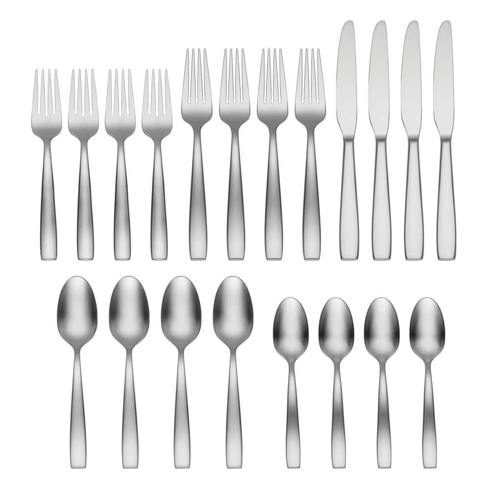 Ever Dine 20-Piece Silver 18/0-Stainless Steel Flatware Set (Service for 4) - Hercitys