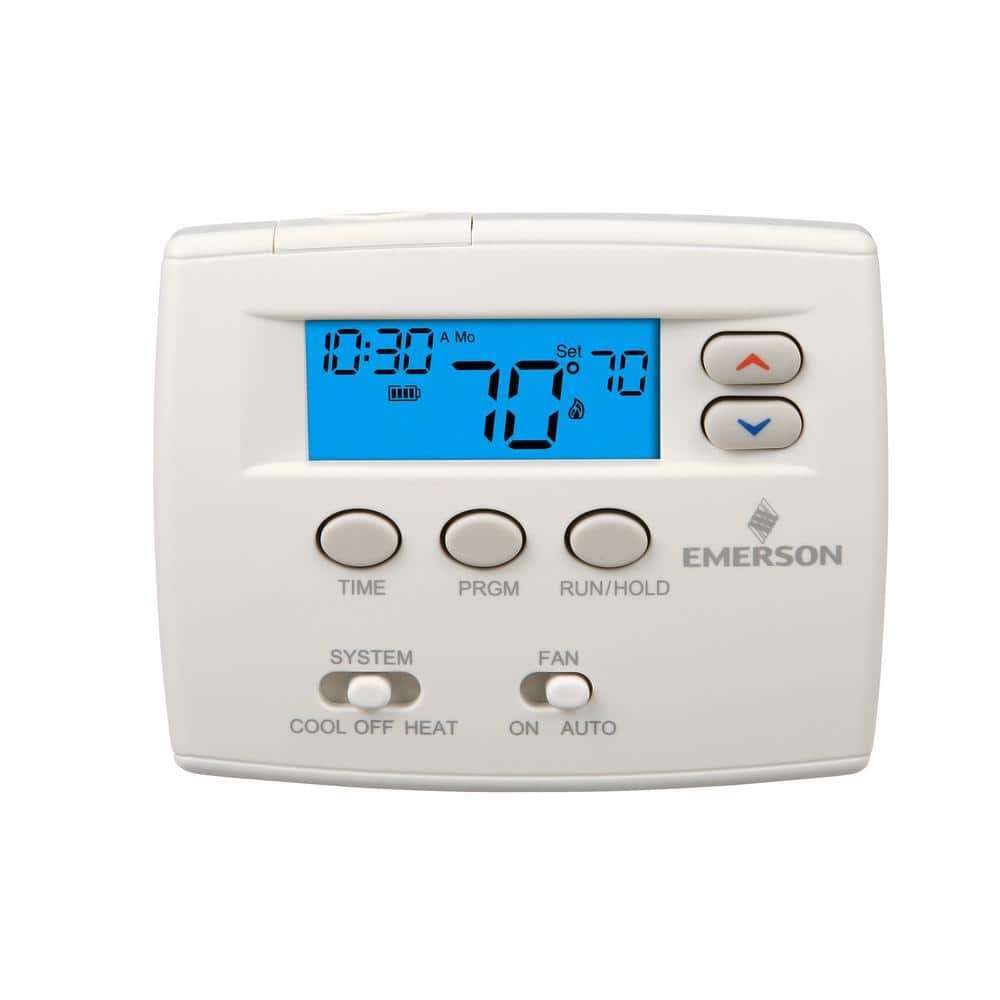 80 Series Blue, 5+1+1 Day Programmable, Single Stage (1H/1C) Thermostat - Hercitys