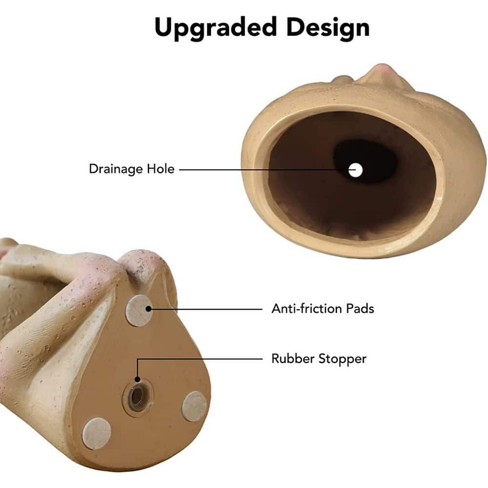 Large Resin Human Face Pots Indoor and Outdoor Plant Pots with Drainage Holes - Hercitys