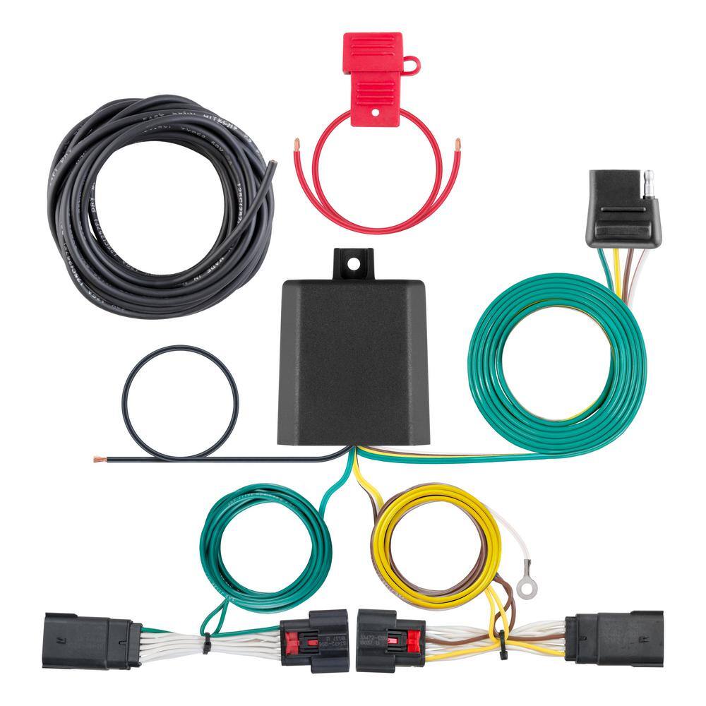 Custom Vehicle-Trailer Wiring Harness, 4-Way Flat Output, Select Jeep Wrangler JL, Gladiator, Quick T-Connector - Hercitys