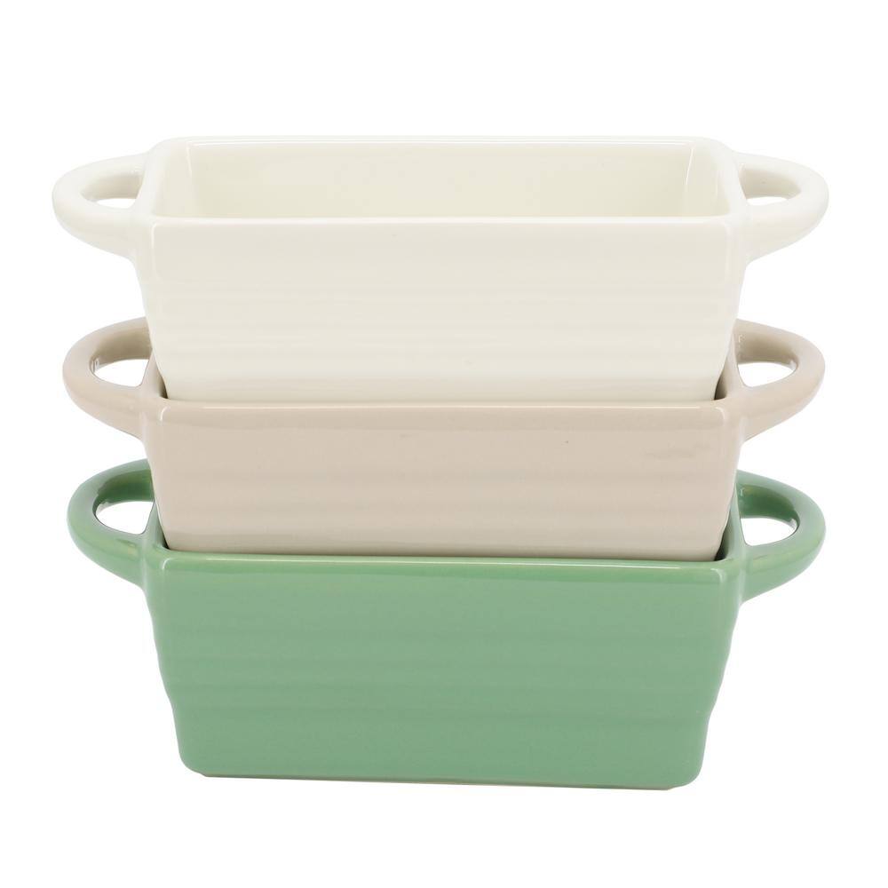 Vanowen 6-Piece 5.1 in. Stoneware Mini Loaf Pan Set in Assorted Colors - Hercitys