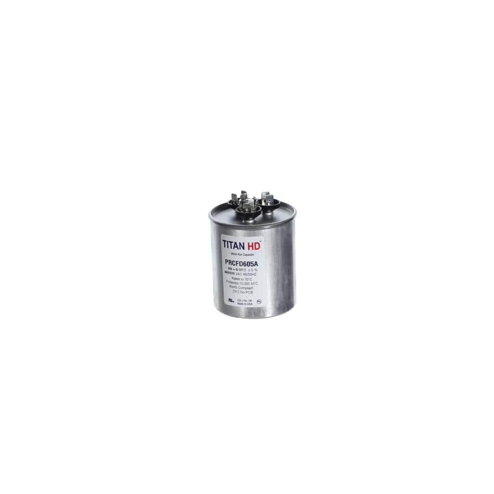 60 Plus 5 MFD, 440-Volt/370-Volt Dual Voltage Round Run Capacitor - Hercitys
