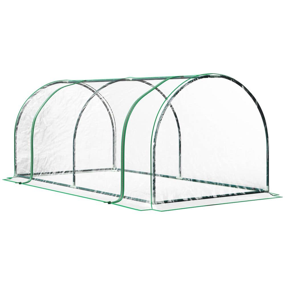 Mini Greenhouse, Waterproof Cloche Cold Frame, 6 ft. x 3 ft. x 2 ft. Metal Clear Portable Greenhouse, 4 Zippered Doors - Hercitys