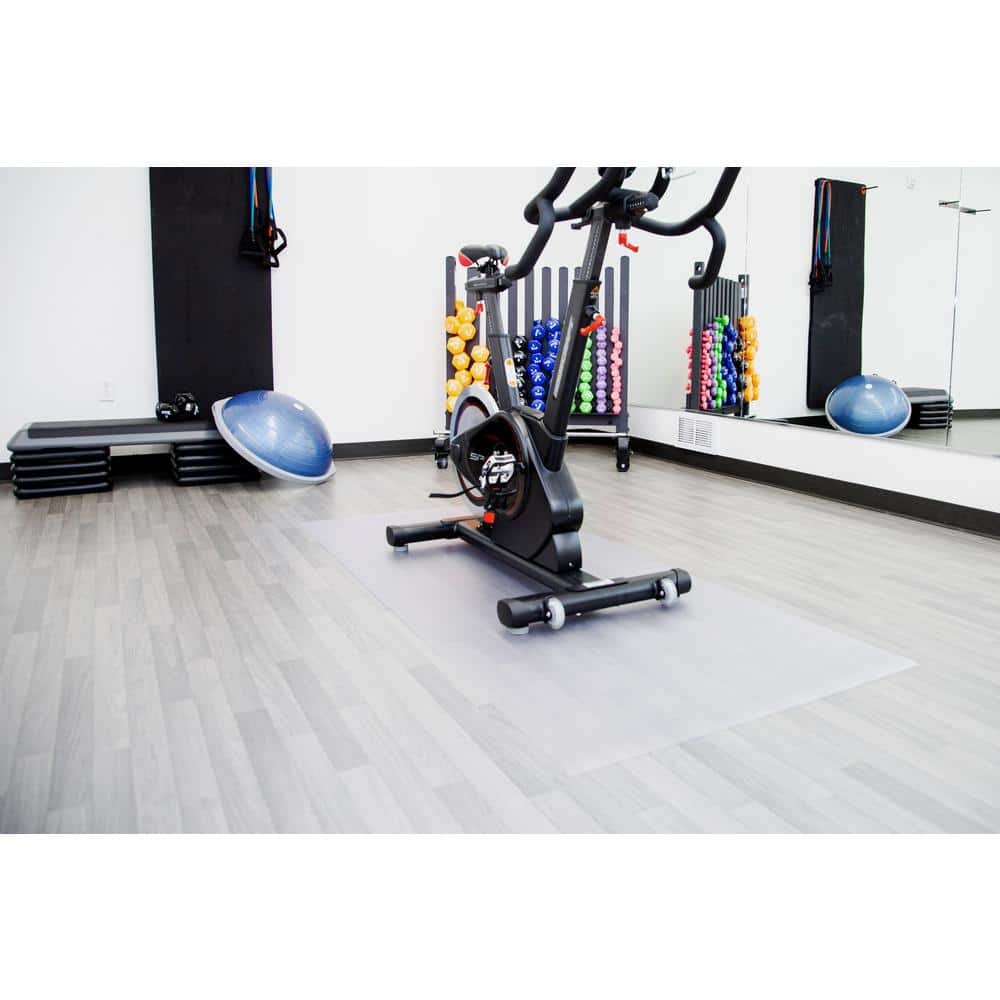 Clear 32 in. x 72 in. Polyvinyl Exercise Equipment Mat (16 sq. ft.) - Hercitys