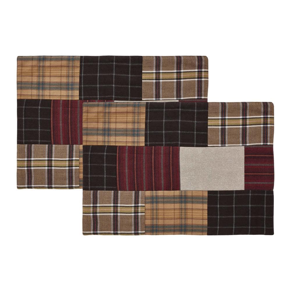 Wyatt 19 in. W x 13 in. H Multi Cotton Plaid Quilted Placemat (Set of 2) - Hercitys