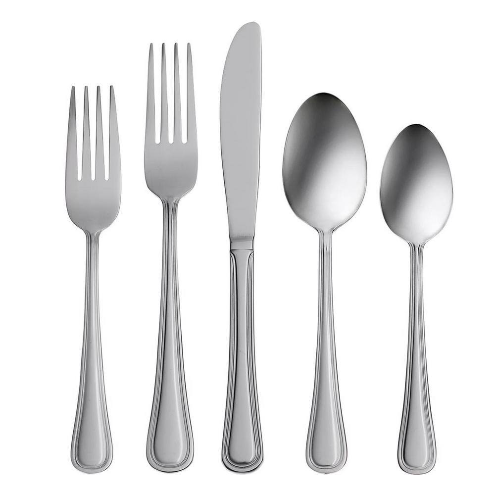 Hollis 74-Piece Silver 18/0-Stainless Steel Flatware Set (Service For 12) - Hercitys
