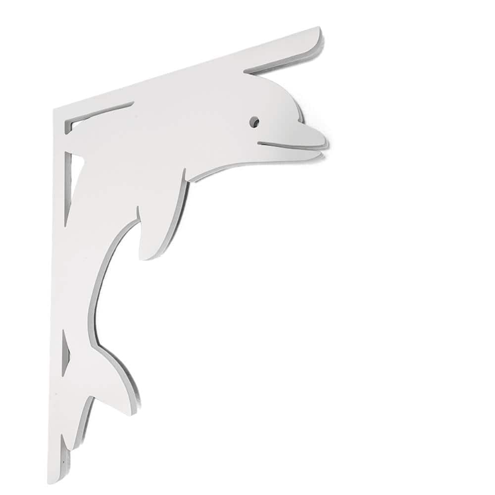 Decorative 16 in. Paintable PVC Dolphin Mailbox or Porch Bracket - Hercitys