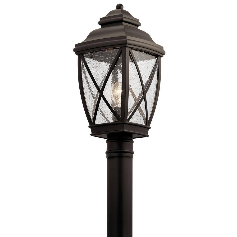 Tangier 1-Light Olde Bronze Aluminum Hardwired Waterproof Outdoor Post Light with No Bulbs Included (1-Pack) - Hercitys