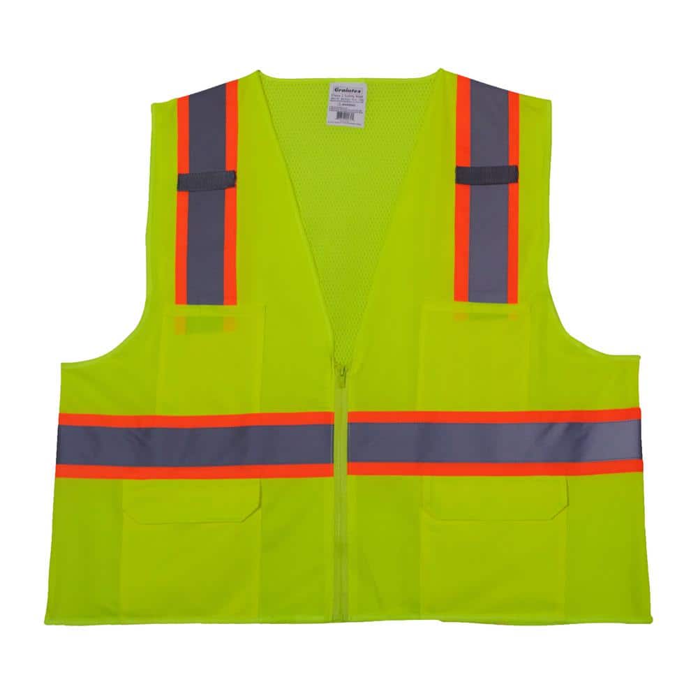 Small High Visibility Class 2 Lime Green Safety Vest - Hercitys
