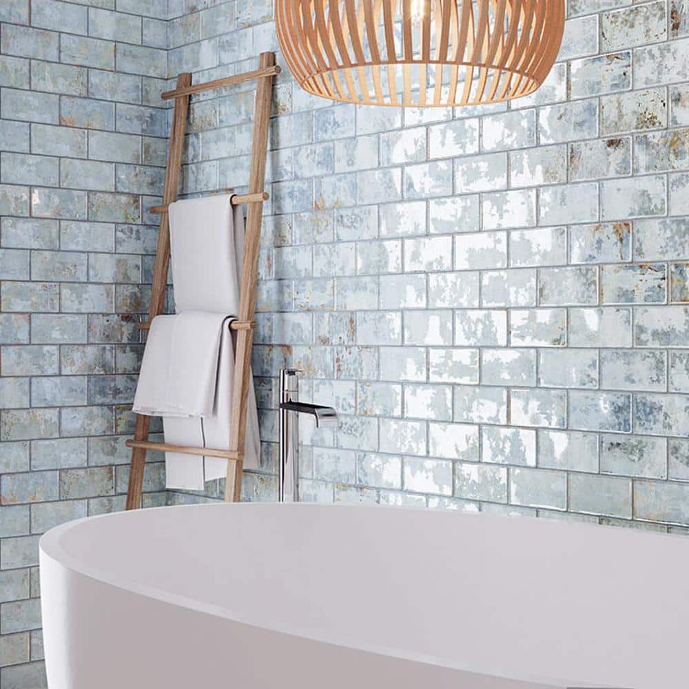 Biarritz Blue 3 in. x 6 in. Ceramic Wall Tile (5.72 sq. ft./Case) - Hercitys