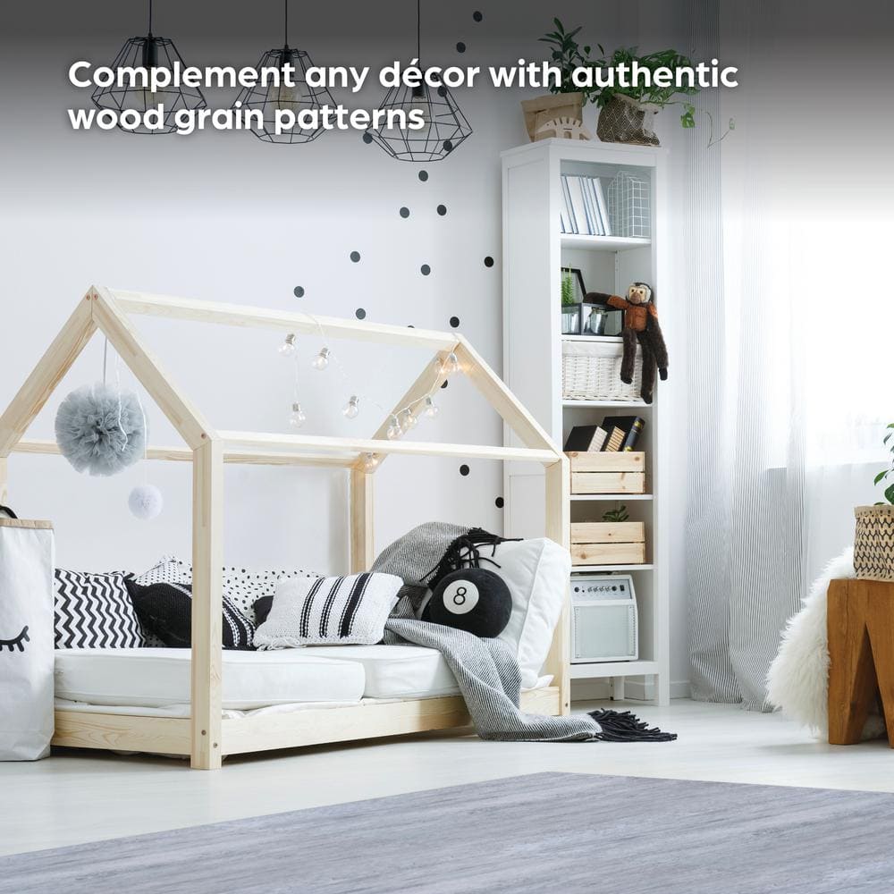 Reversible Stone Gray/Black Faux Wood 24 in. x 24 in. x 0.47 in. Foam Mats (4-Pack) - Hercitys