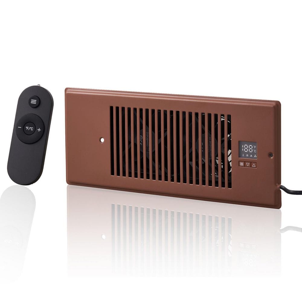 Register Booster Fan, Quiet Vent Booster Fan Fits 4 x 12 in. Register Holes, with Remote Control and Thermostat Control - Hercitys