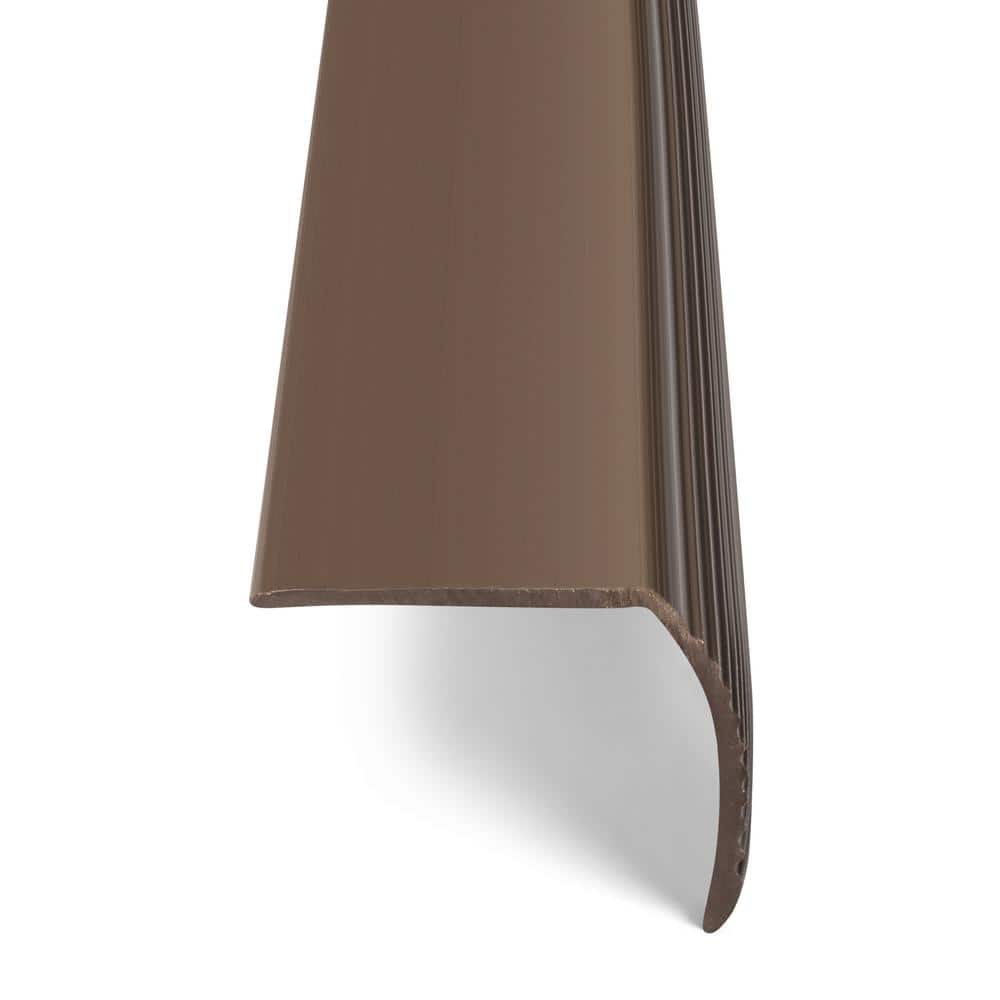 Brown 1-3/8 in. x 36 in. Vinyl Stair Edging Transition Strip - Hercitys