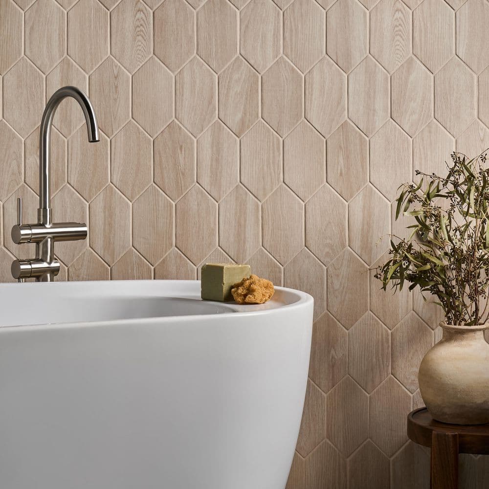 Casablanca Oak Beige 3.93 in. x 7.87 in. Picket Matte Porcelain Floor and Wall Tile (3.53 sq. ft./ Case) - Hercitys