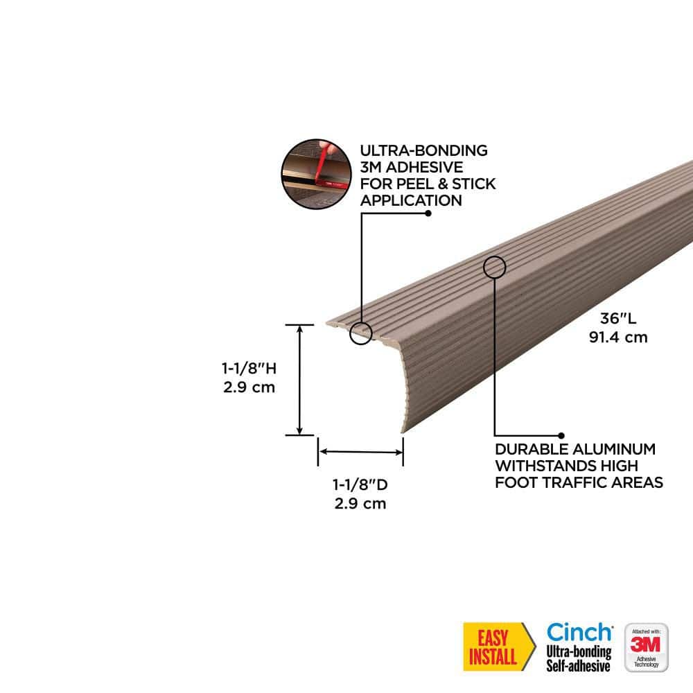 Cinch 1.22 in. x 36 in. Spice Fluted Stair Edging Transition Strip - Hercitys