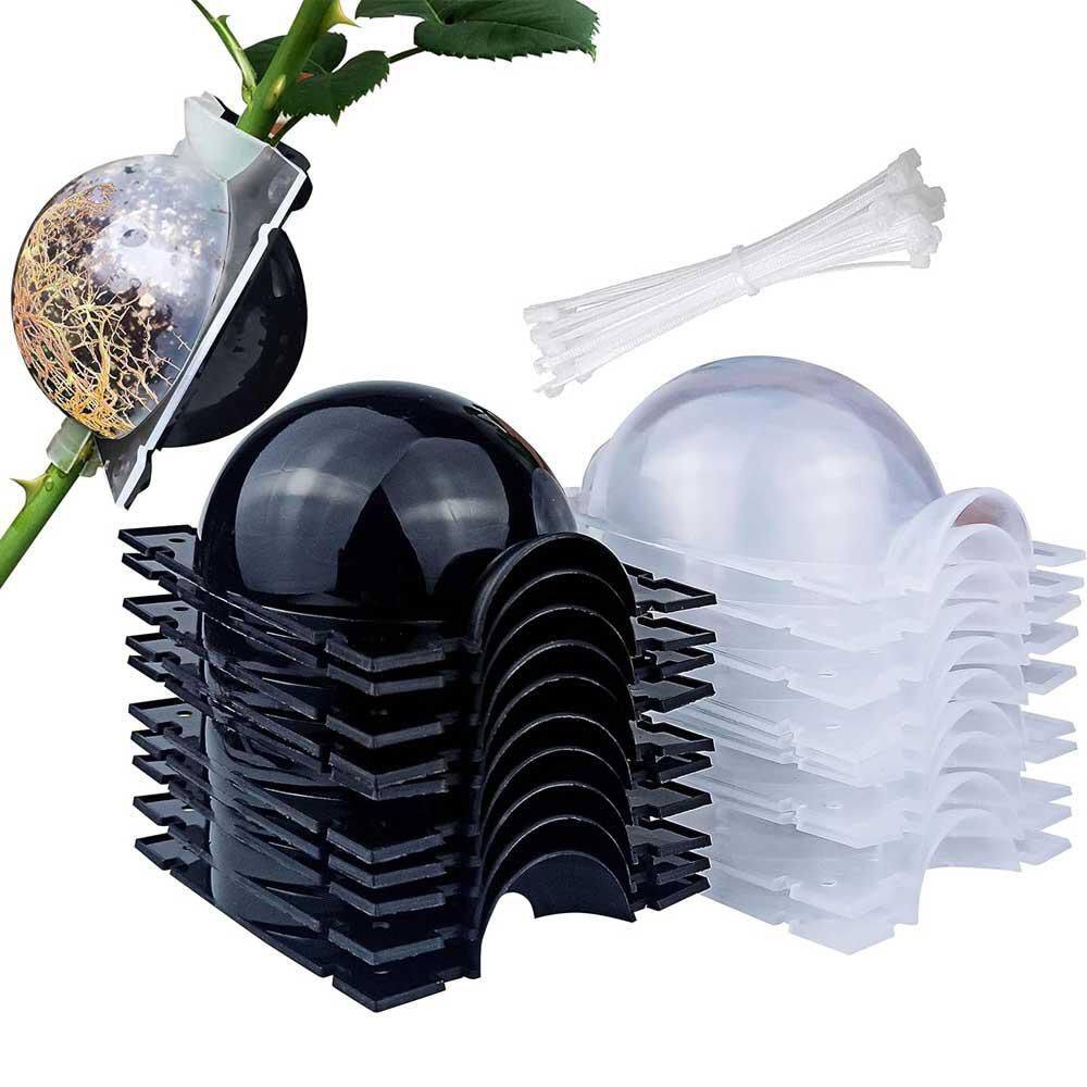 Air Layering Propagation Kit with Reusable Transparent Grafting Ball and Zip Ties for Fast Plant Rooting 10-Pack - Hercitys