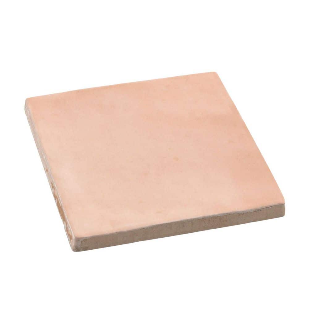 Jenae Corile Pink 4 in. x 4 in. Zellige Glossy Ceramic Wall Tile (5.38 sq. ft. / Case) - Hercitys