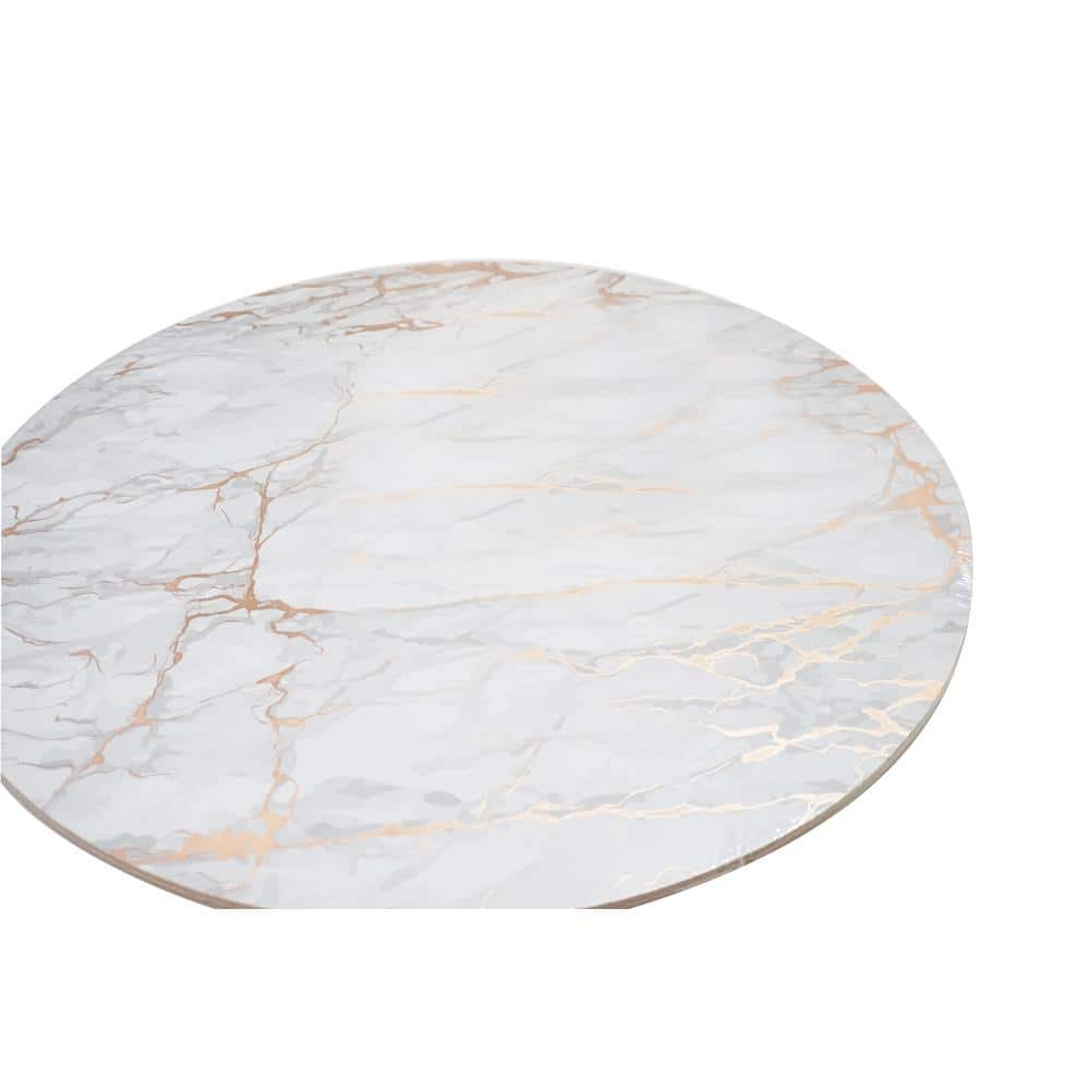 Marble Cork 15 in. x 15 in. Rose Gold Round Placemat Set of 2 - Hercitys