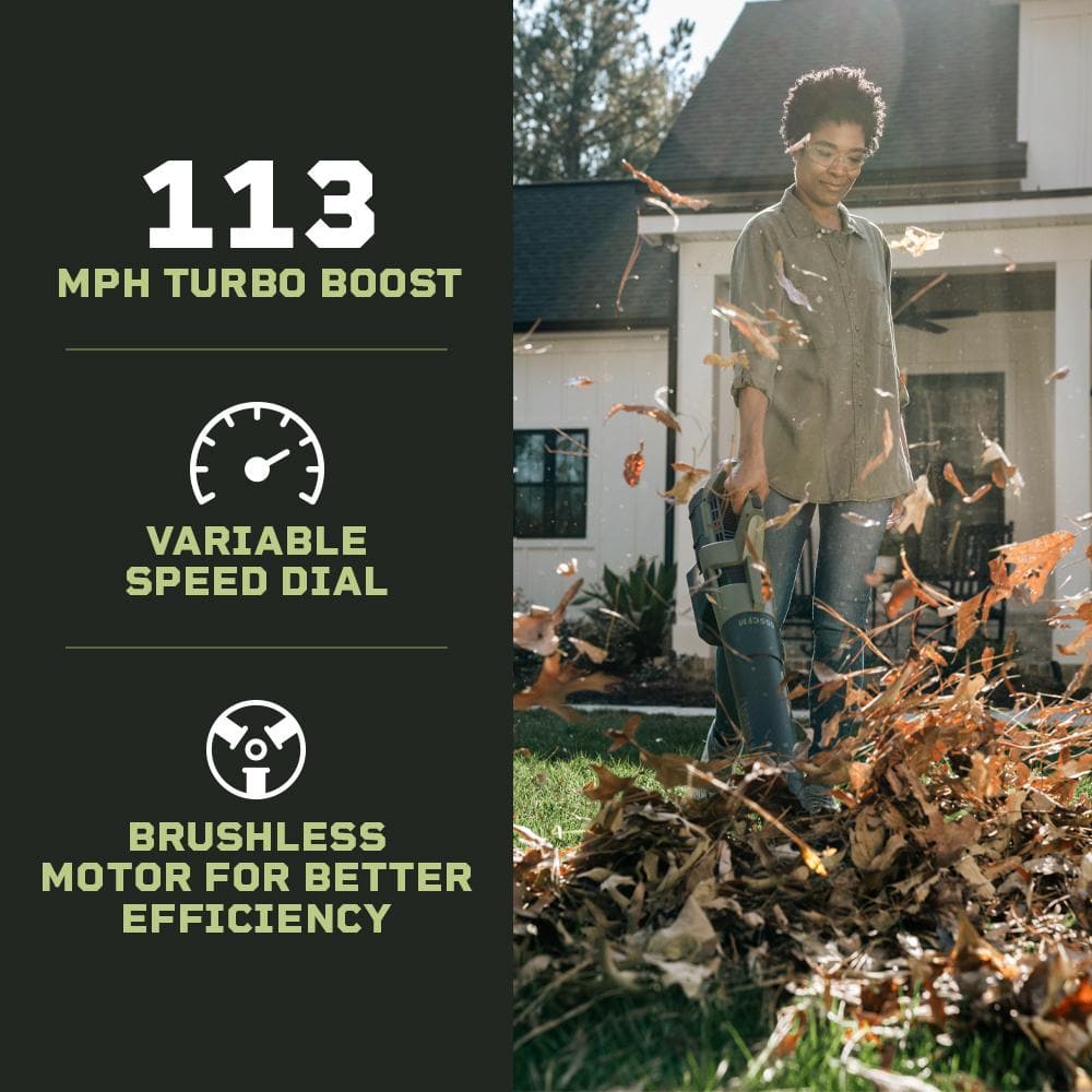 62-Volt 113 MPH 600 CFM Battery Lithium-Ion Brushless Cordless Handheld Leaf Blower - Hercitys