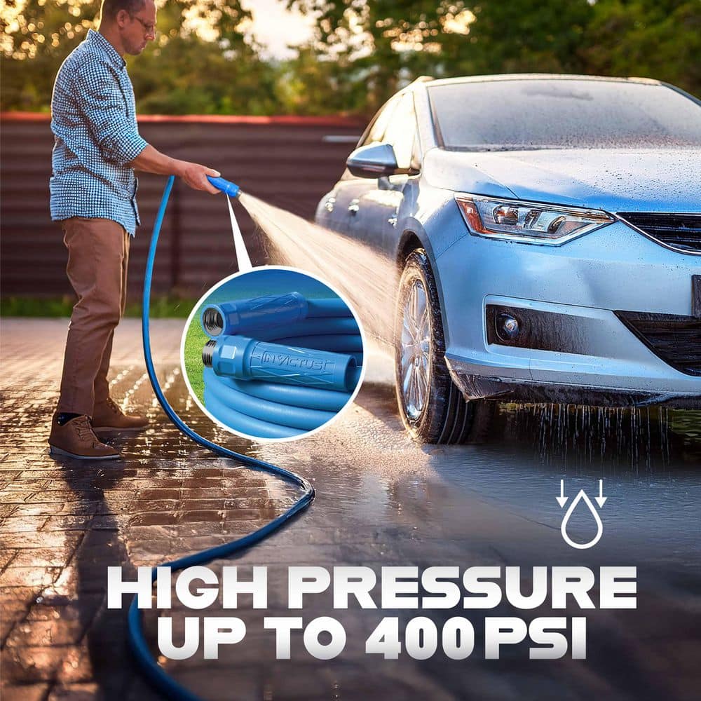 Professional 5/8 in. Outer Dia x 50 ft. Reinforced Polymer 400PSI Hard Anodized Fitting Kink Resistant Garden Hose - Hercitys