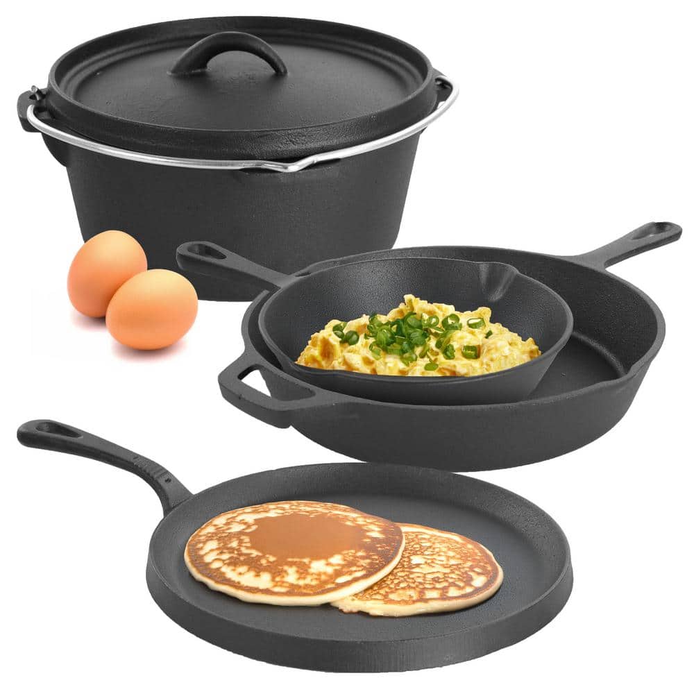 Pre-Seasoned 5-Piece Cast Iron Cookware Set - Hercitys