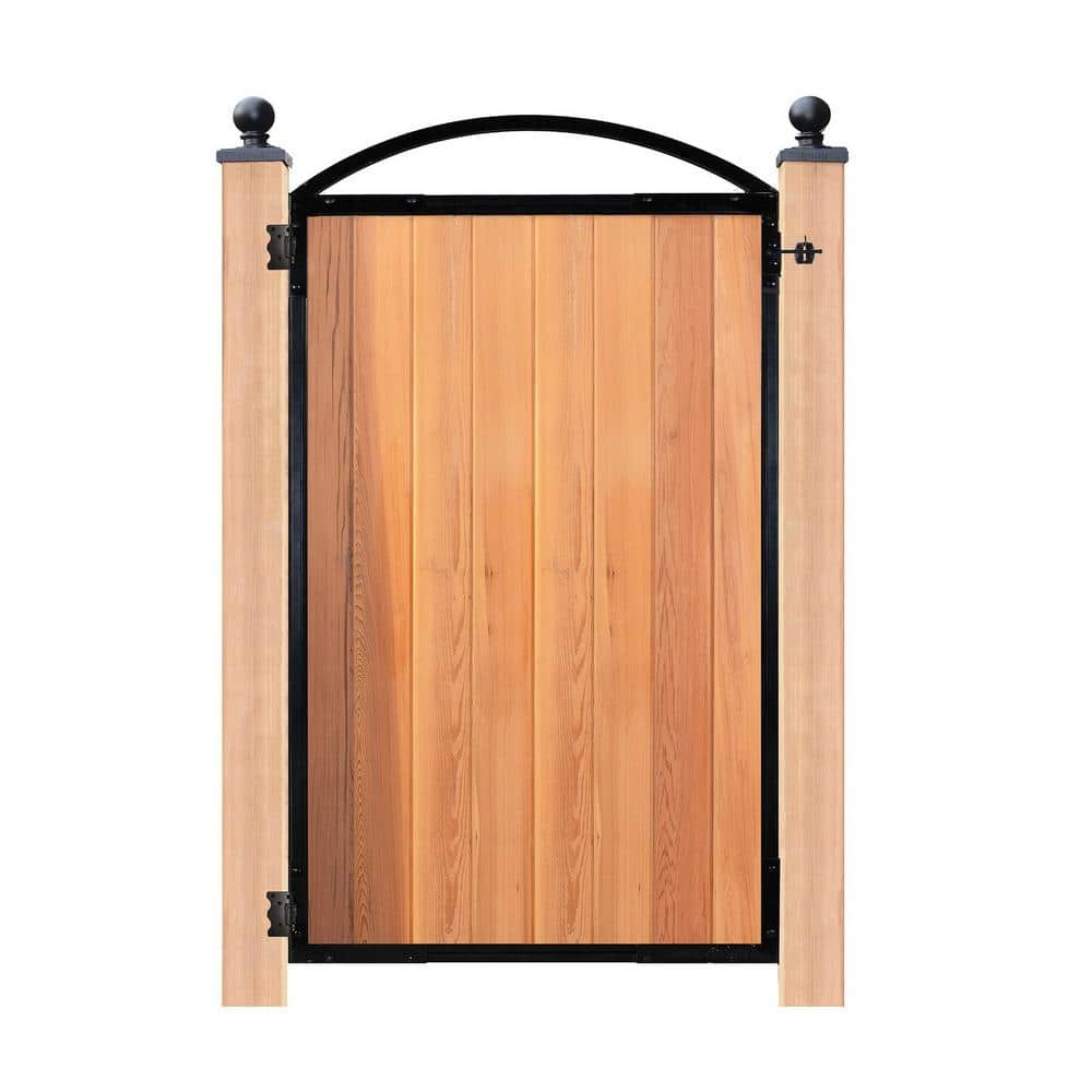 Black Galvenized Steel 8-Board Gate Frame for 47 in. W Opening with Removable Arch - Hercitys