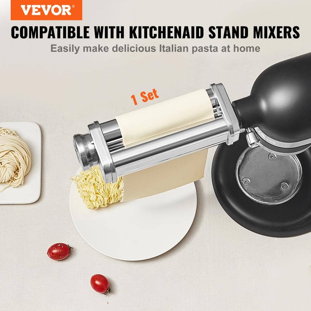 Stainless Steel Pasta Roller Cutter Attachment KitchenAid Stand Mixer 8 Adjustable Thickness Knob Pasta Maker (1-Pieces) - Hercitys