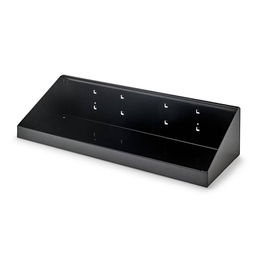 LocHook 18 in. W x 6-1/2 in. Deep Black Epoxy Powder Coated Steel Shelf for LocBoard - Hercitys