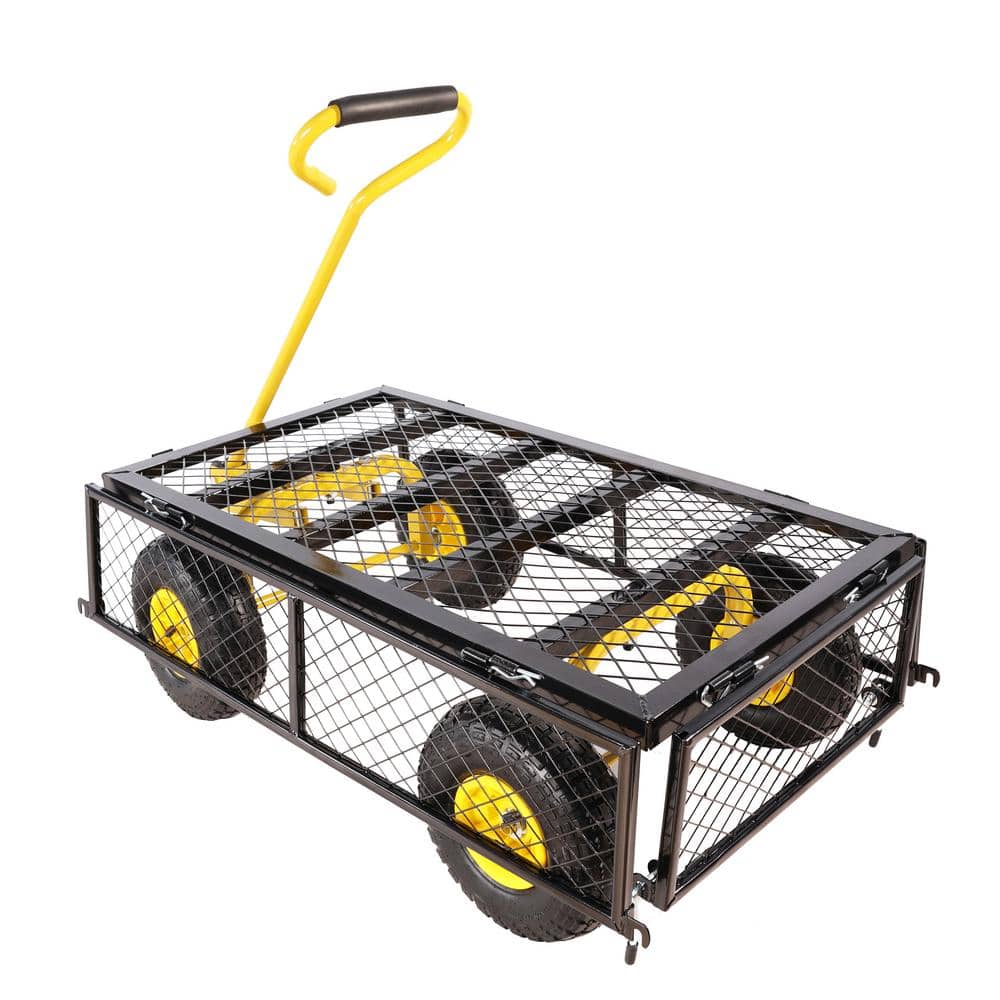 6 cu. ft. Metal Garden Cart, Black - Hercitys