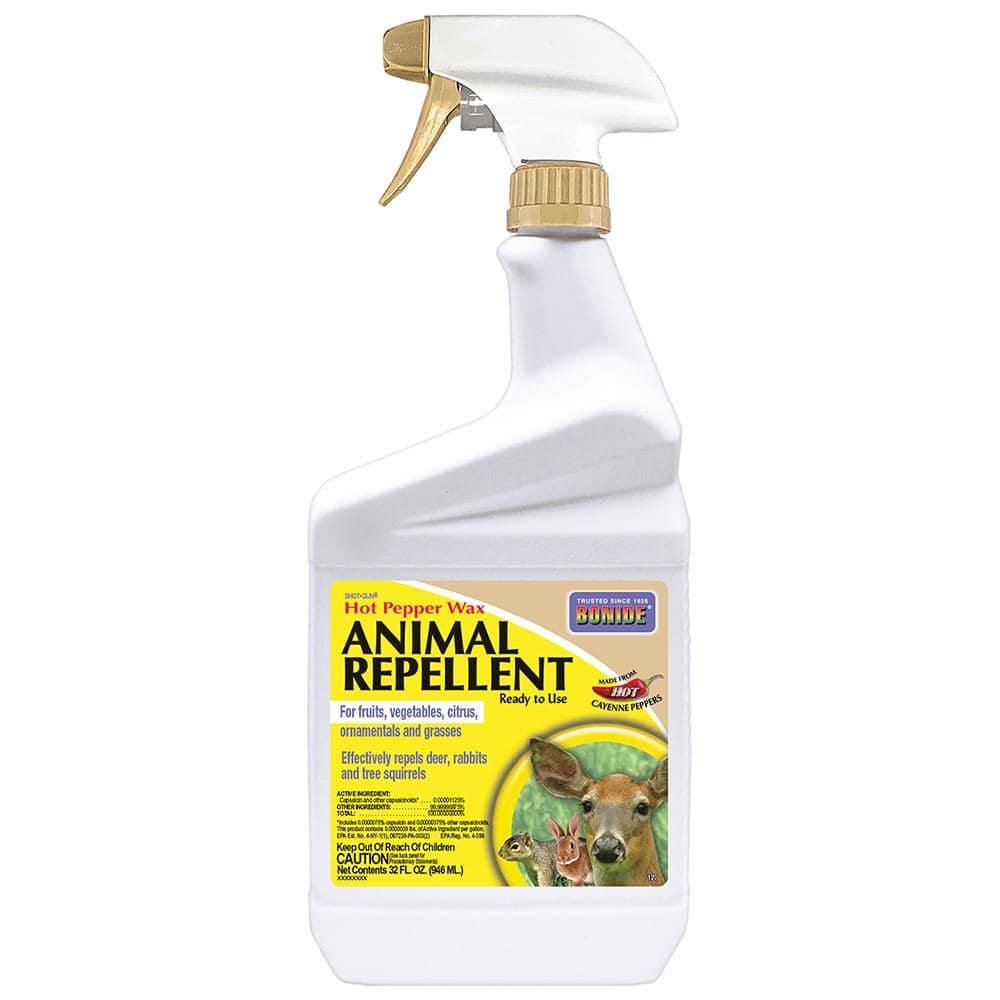 Hot Pepper Wax Animal Repellent, 32 oz Ready-to-Use Spray for Deer, Squirrels, Rabbits in Lawn and Garden - Hercitys