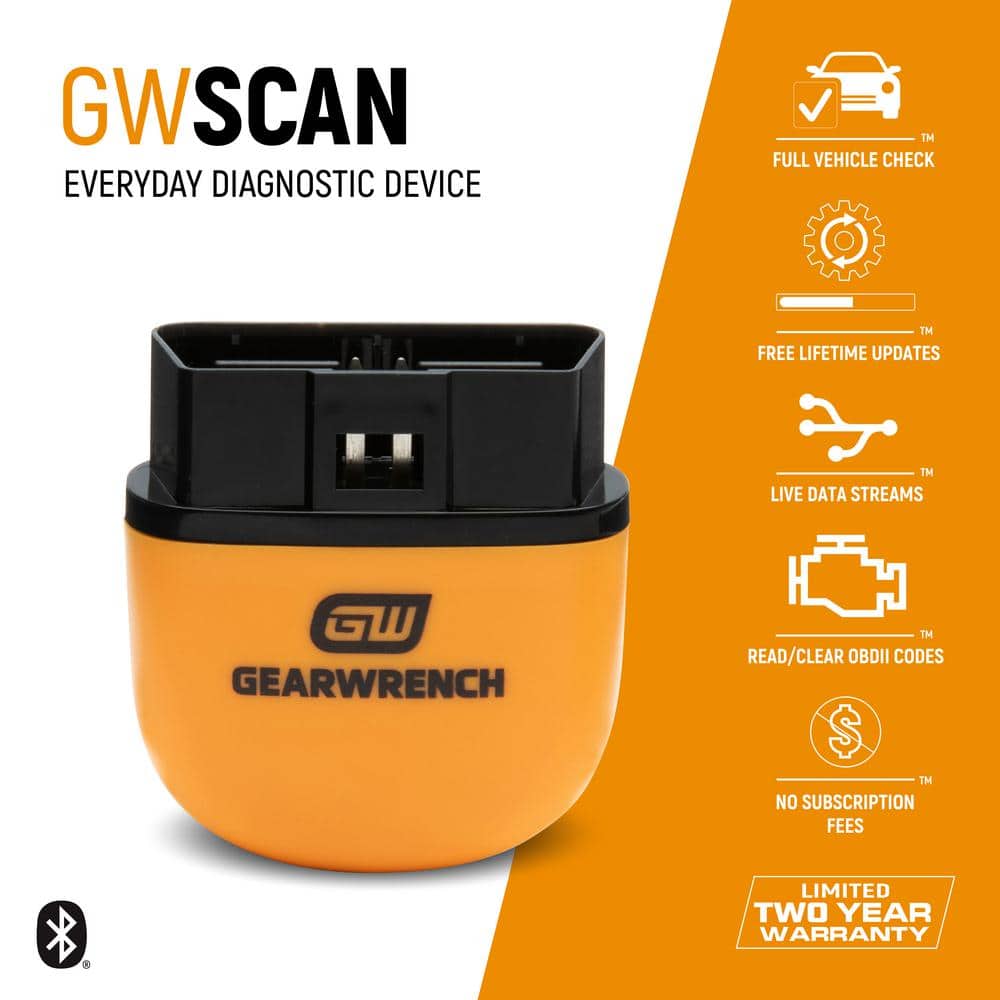 OBD2 Bluetooth Diagnostic Tester with GWSCAN App and Free Lifetime Software Updates - Hercitys