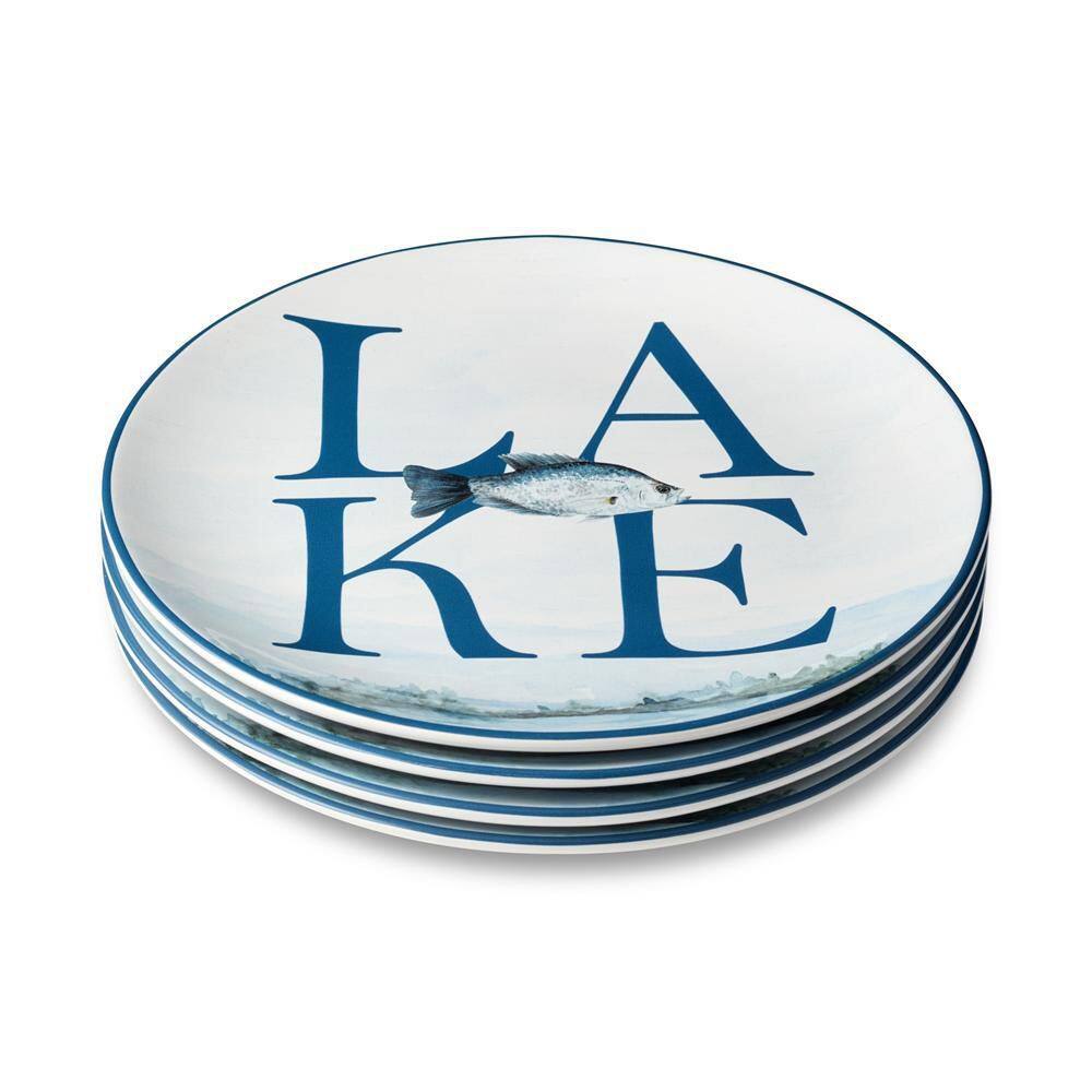 Wake At The Lake Multi-Colored Dinner Plate (Set of 4) - Hercitys