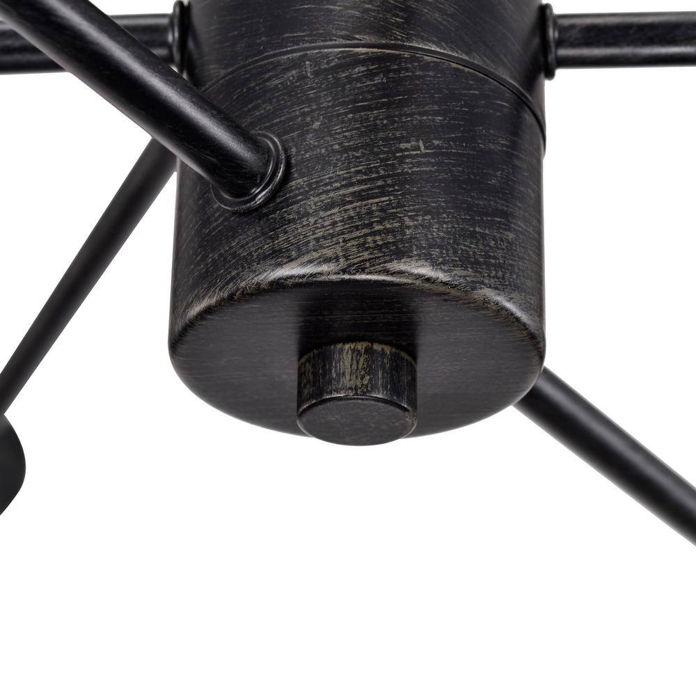 Tracy 25.6 in. Dia Modern 6-Light Antique Black Linear Flush Mount - Hercitys