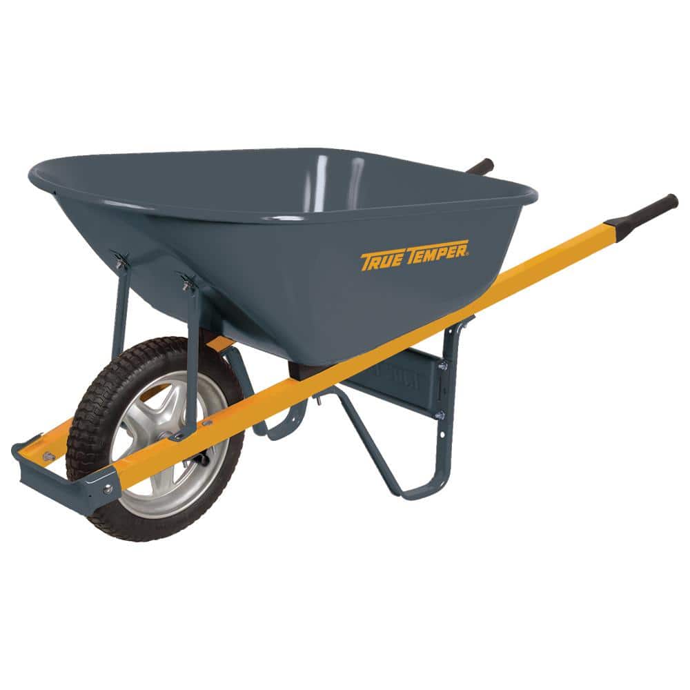 6 cu. ft. Wheelbarrow with Steel Handles and Flat Free Tire - Hercitys