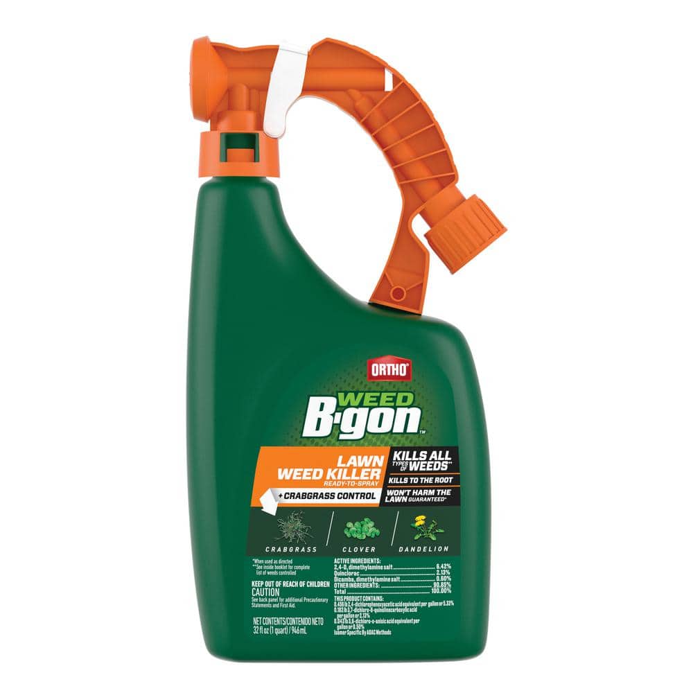 Weed B-gon Lawn Weed Killer Ready-To-Spray Plus Crabgrass Control 32 oz. Spray Weed Killer for Lawns - Hercitys