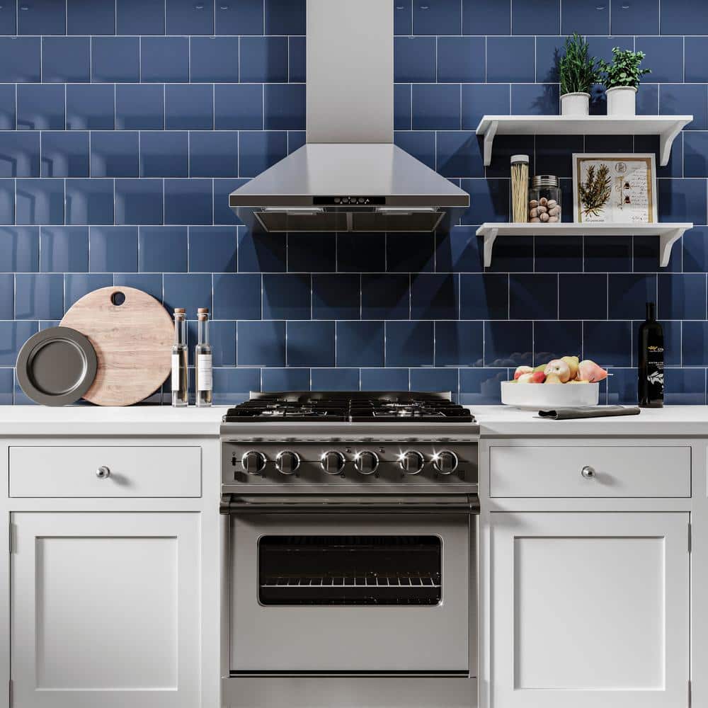 Restore Denim Blue 6 in. x 6 in. Glazed Ceramic Wall Tile (12.5 sq. ft./case) - Hercitys