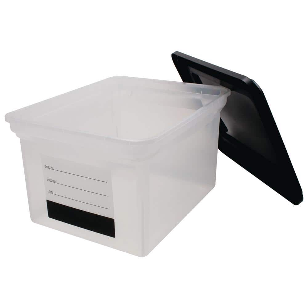 8 Gal. Storage Bin with Contents Label and Lid in Clear - Hercitys