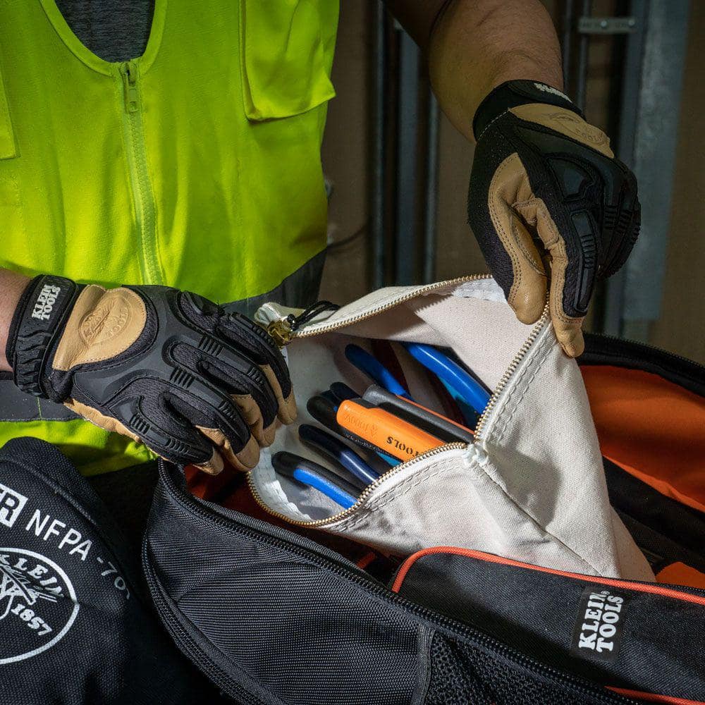 Zipper Bag, Canvas Tool Pouch 12.5 x 7 x 4.25-Inch - Hercitys